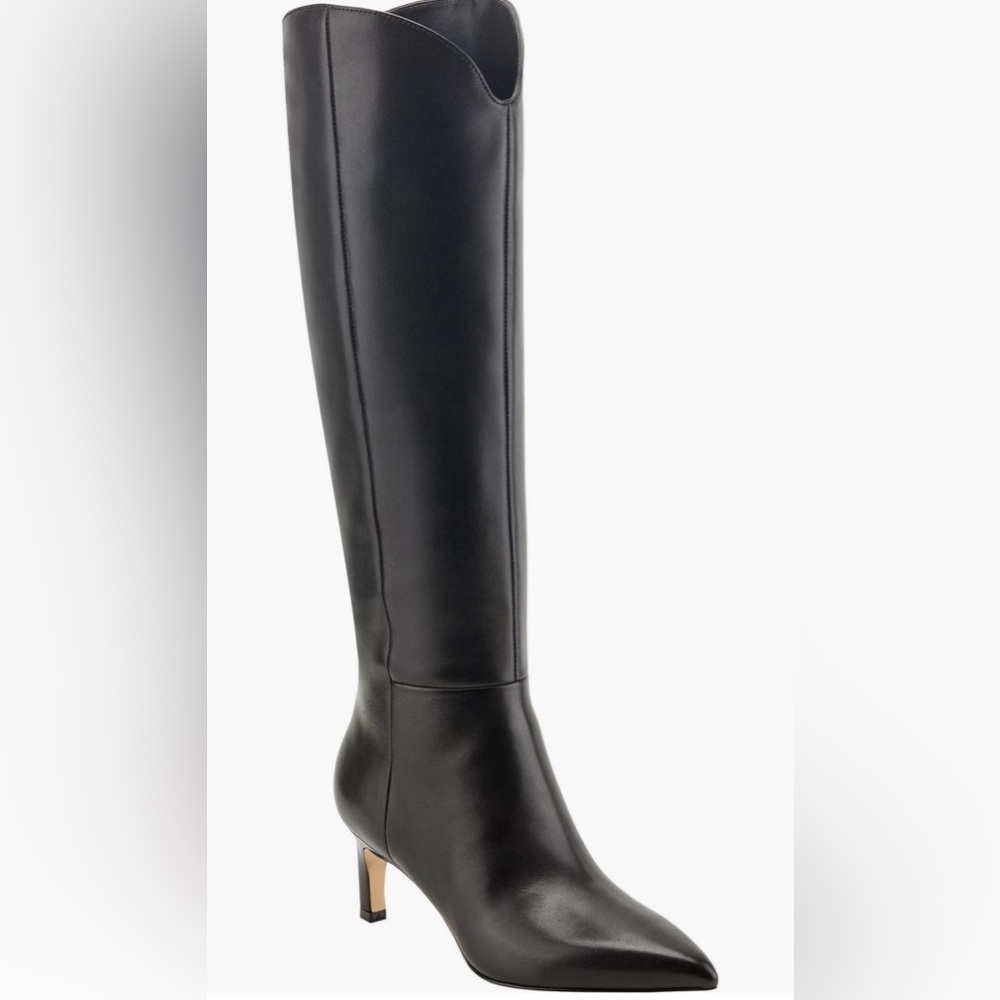 NEW Marc Fisher Black Knee-High Boots Sz 7 Leather Quinnie